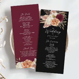 Programa Casamento Floral Preto Borgonha