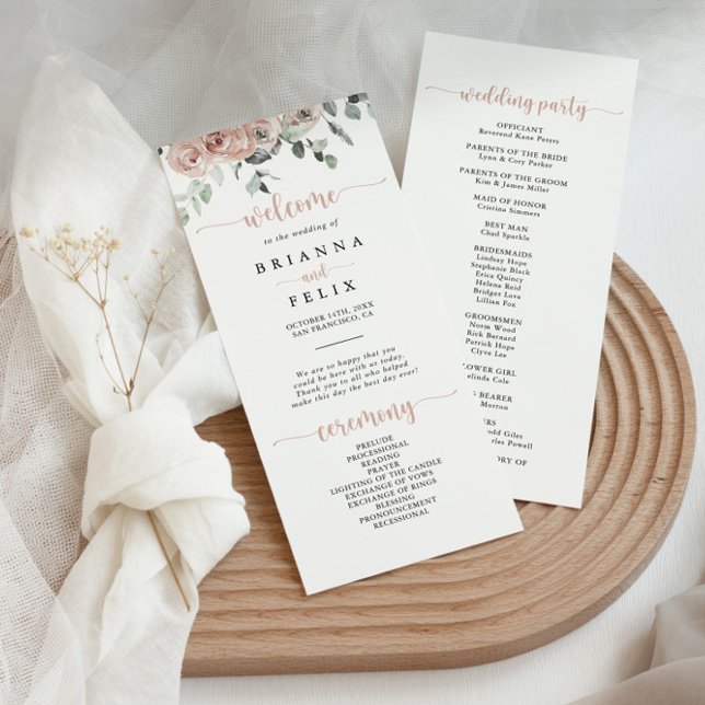 Programa Casamento Floral Rosa Rosa Rosa Clássica (Criador carregado)