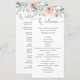 Programa Casamento Floral Rosado. Botânica Elegante em Aqua