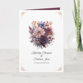 Programa Casamento Floral Roxo, Cinza, Cobre e Rosa Empoeir