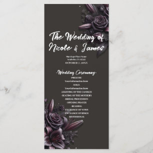 Programa Casamento Floral Roxo e Preto Lily Rose