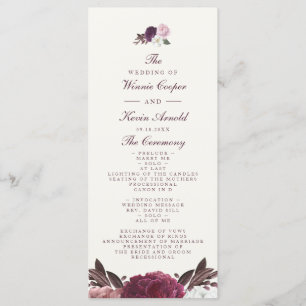 Programa Casamento Floral Roxo Elegante