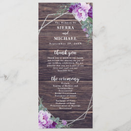 Programa Casamento Floral Rustic Barnwood Purple & Silver