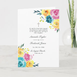Programa Casamento Floral Turquesa, Amarelo e Rosa