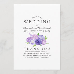Programa Casamento Floral Ultra Violet Watercolor
