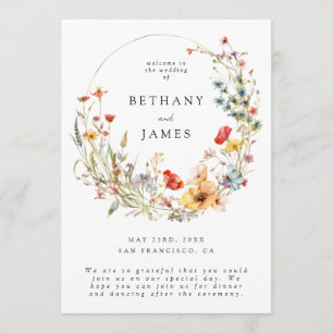 Programa Casamento Floral Whimsical Summer