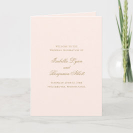 Programa Casamento Formal Elegante Rosa Tradicional