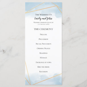 Programa Casamento Geométrico Dourado de Cor Azul-Claro