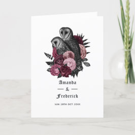 Programa Casamento Gótico de Corujas Florais Borgonha