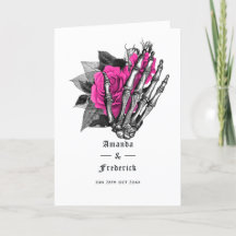 Casamento Gótico Floral Rosa-Quente