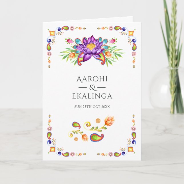 Programa Casamento Indiano Floral Paisley (Frente)