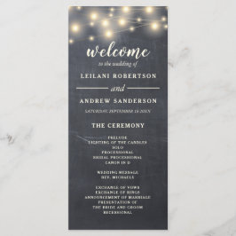 Programa Casamento Leve de Corda de Chalkboard Rustic