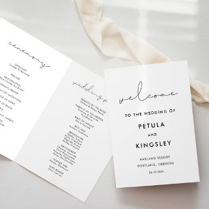Programa Casamento manuscrito simples e manuscrito dobrado