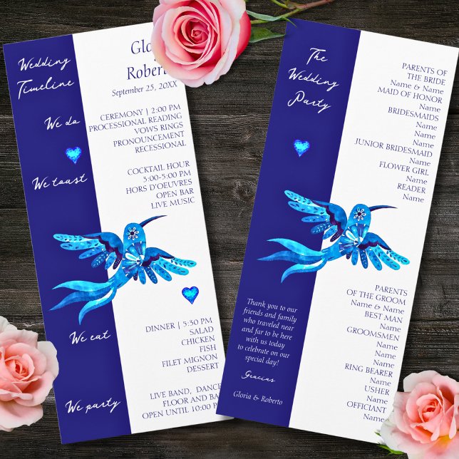 Programa Casamento Mexicano com Boho Blue Hummingbird (Criador carregado)