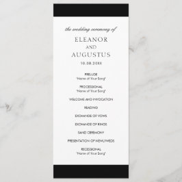 Programa Casamento Minimal Preto Branco Clássico Elegante M