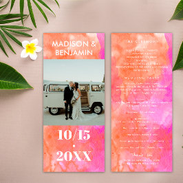 Programa Casamento Minimalista com Foto Rosa, Laranja e Bra