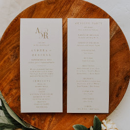 Programa Casamento Minimalista de Creme Dourado de Simple B