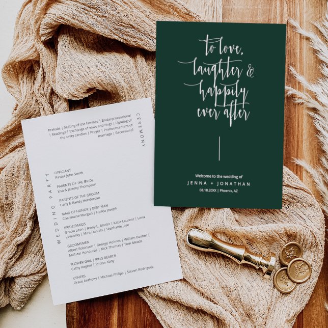 Programa Casamento Minimalista Elegante Emerald Green (Criador carregado)