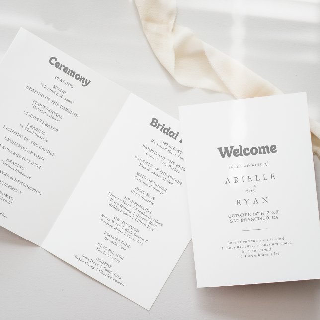 Programa Casamento Minimalista Formal Elegante Dobrado (Criador carregado)