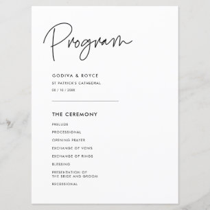 Programa Casamento minimalista moderno