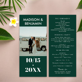 Programa Casamento Minimalista Ousado Verde Esmeralda Branc