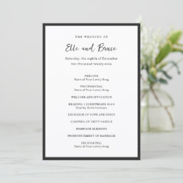 Programa Casamento Minimalista Tipografia Moderna