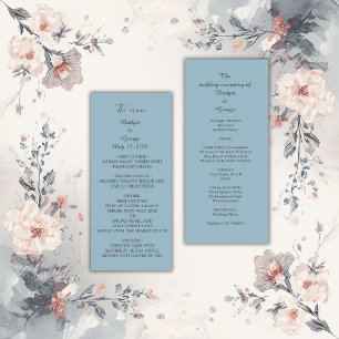 Programa casamento mínimo elegante azul