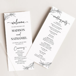Programa Casamento Mínimo Minimalista de Folha Branca Negra