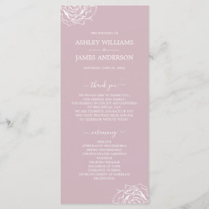 Programa Casamento Mínimo Simples Rosa Roxo Chic Floral