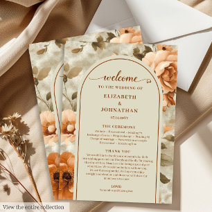 Programa Casamento Moderno Boho Laranja Queimado Bege Sage