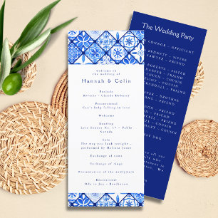 Programa Casamento Moderno com Azulejos Azuis Mediterrâneos