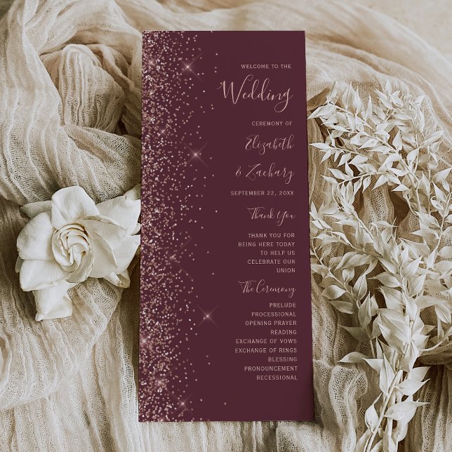 Programa Casamento Moderno com Brilho em Dourado Rosa e Bur (Criador carregado)