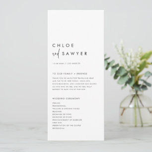 Programa Casamento Moderno de Script Manuscrito Mínimo Negr