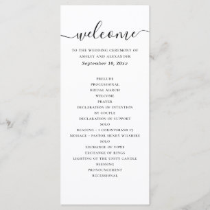 Programa Casamento Moderno e Elegante Cerimônia com Rotei