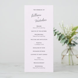 Programa Casamento Moderno Elegante Lilac