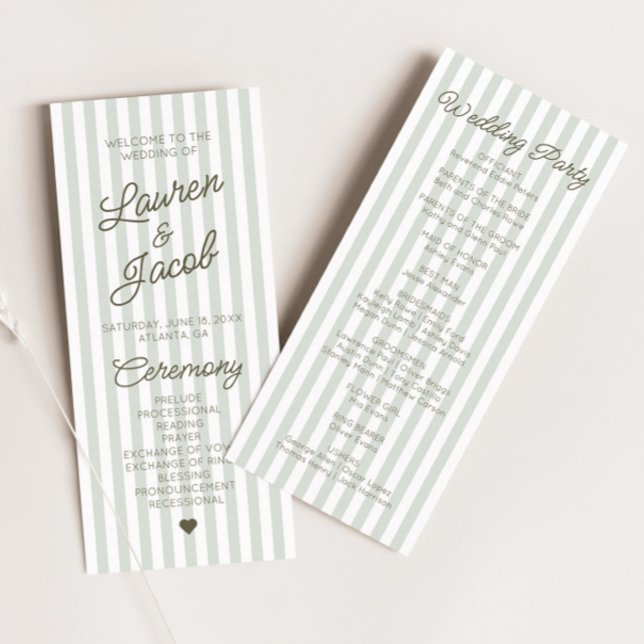 Programa Casamento Moderno Minimalista Listras Verdes (Criador carregado)