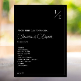 Programa Casamento Monograma Minimalista | Preto