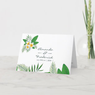 Programa Casamento na Praia com Folhas Tropicais em Aquarel