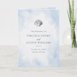 Programa Casamento na Praia com Mar de Aquarela Azul