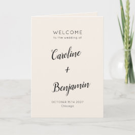 Programa Casamento Negra Moderno Minimalista de Ivory Cream