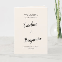 Programa Casamento Negra Moderno Minimalista de Ivory Cream