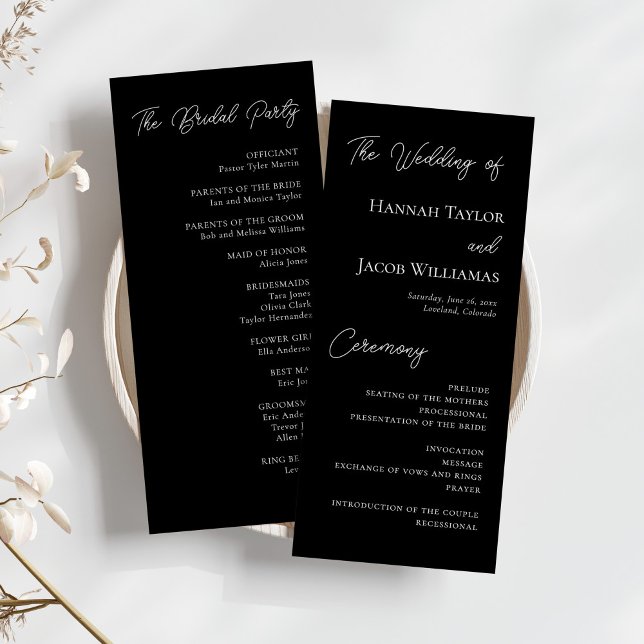 Programa Casamento Negro Minimalista Moderno (Criador carregado)