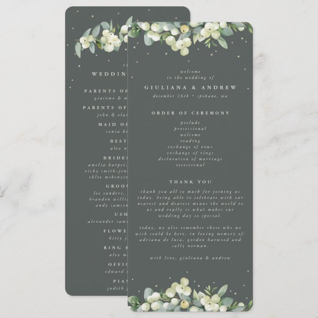 Programa Casamento no inverno Elegante de Morango Verde+Euc (Frente/Verso)