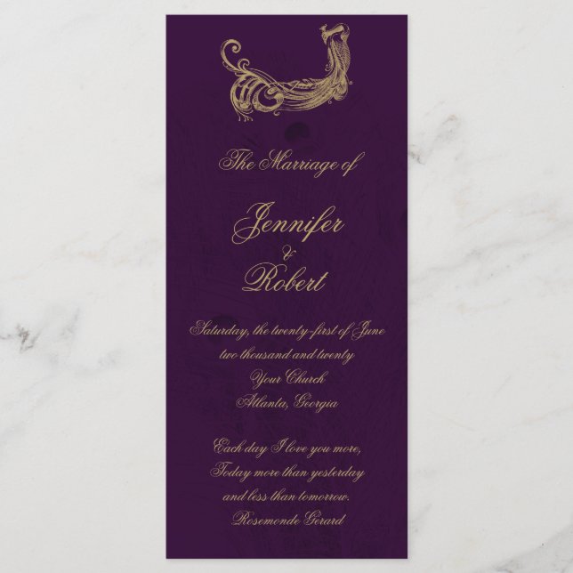 Programa Casamento Pêssego em Casamento Púrpura (Frente)