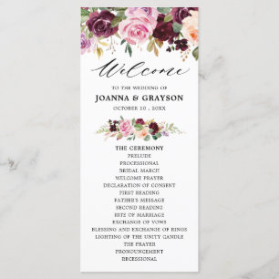 Programa Casamento Plum Purple Blush Botânico De Cor Rosa
