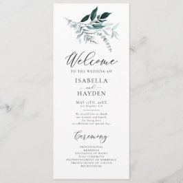 Programa Casamento por Aquarela de Folhagem de Folhagem de 