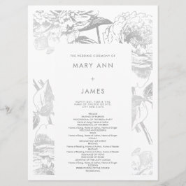 Programa Casamento Prata Floral Simples Moderna