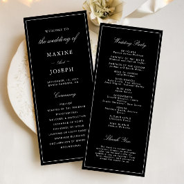 Programa Casamento Preto e Branco Formal Simples e Elegante