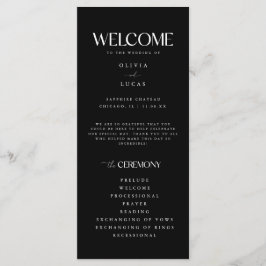Programa Casamento Preto e Branco Ousado e Moderno
