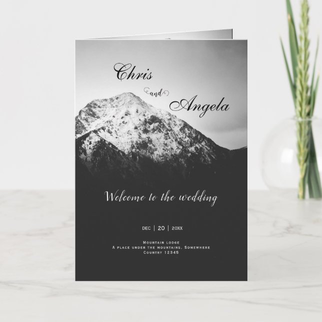 Programa Casamento preto e branco sob as montanhas (Frente)